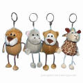 Creative Plush Cartoon Keychain, Comes in Antirust Keyring, OEM are Available